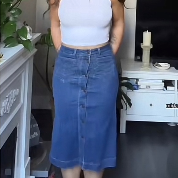 MKTstudio Paris Denim MIDI Skirt - Picture 3 of 4